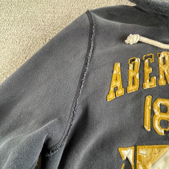 🔥Vintage Y2K Abercrombie & Fitch Spell out Faded Distressed Zip Up Mens Hoodie - Picture 9 of 16